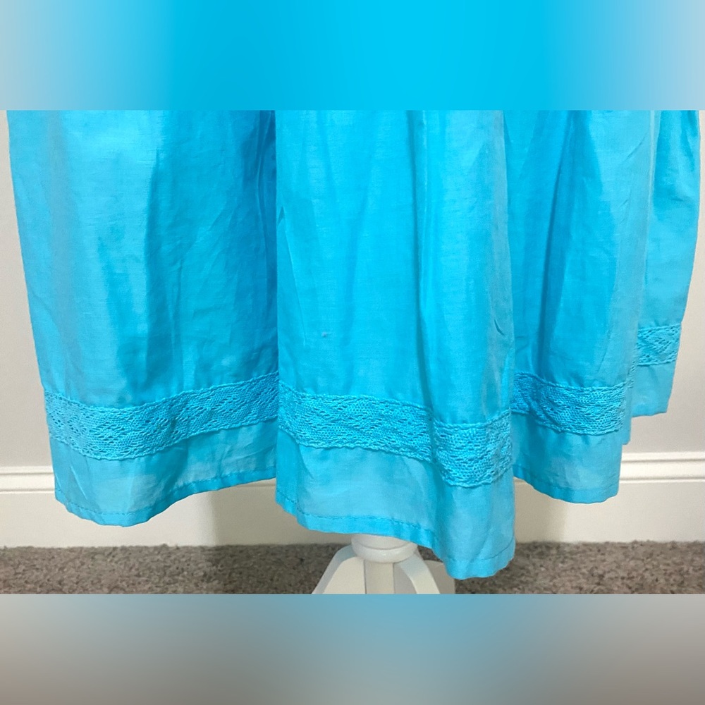 Simply Southern Womens L Solid Blue Midi Dress Boho Summer Fairy Cottagecore - Picture 5 of 14
